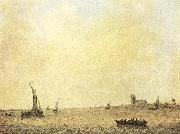 GOYEN, Jan van View of Dordrecht from the Oude Maas sdg Spain oil painting artist